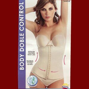 Fajate Virtual Sensuality - Women's Body Double Control Shapewear - Beige -Small
